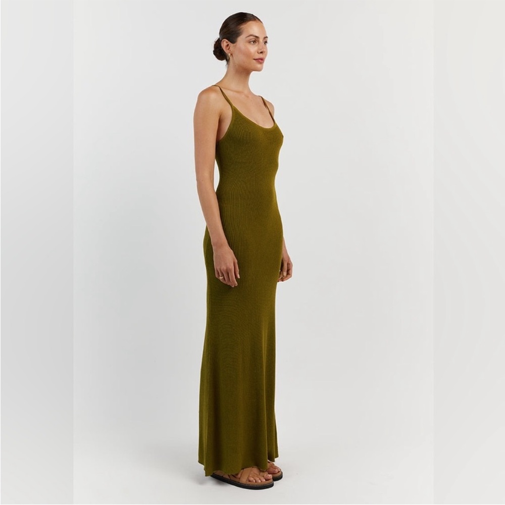 DISSH Asher Olive Knit Maxi Dress Medium - Picture 2 of 9